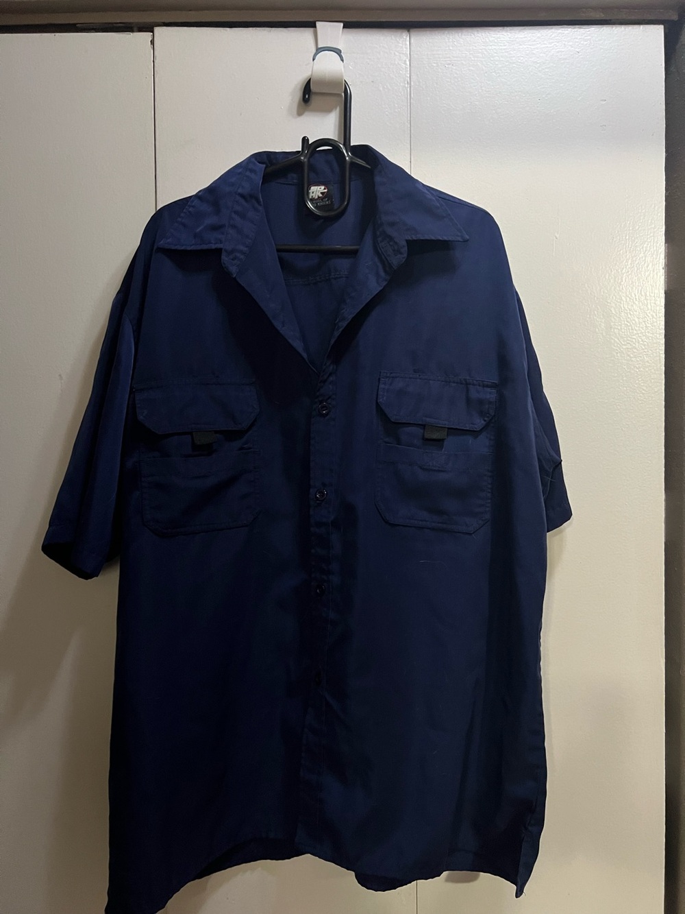 Men's Short-Sleeve Button Up Shirt - Navy Blue